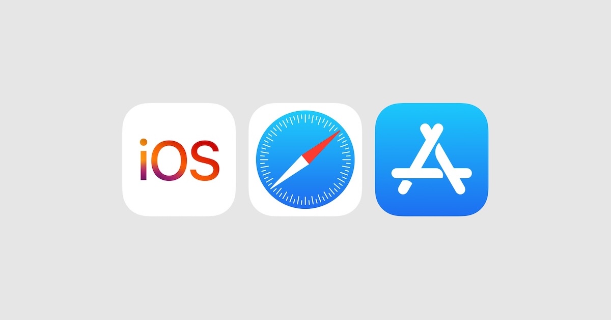 An image showing the iOS, Safari, and App Store logos (source: Apple's press release about the DMA)